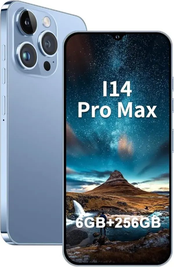 Smartphone 6GB+256GB, 6.8" HD+ Display, 50MP+24MP Dual Camera, 6800mAh Battery, 5G Dual SIM, 128GB Expandable (Blue)